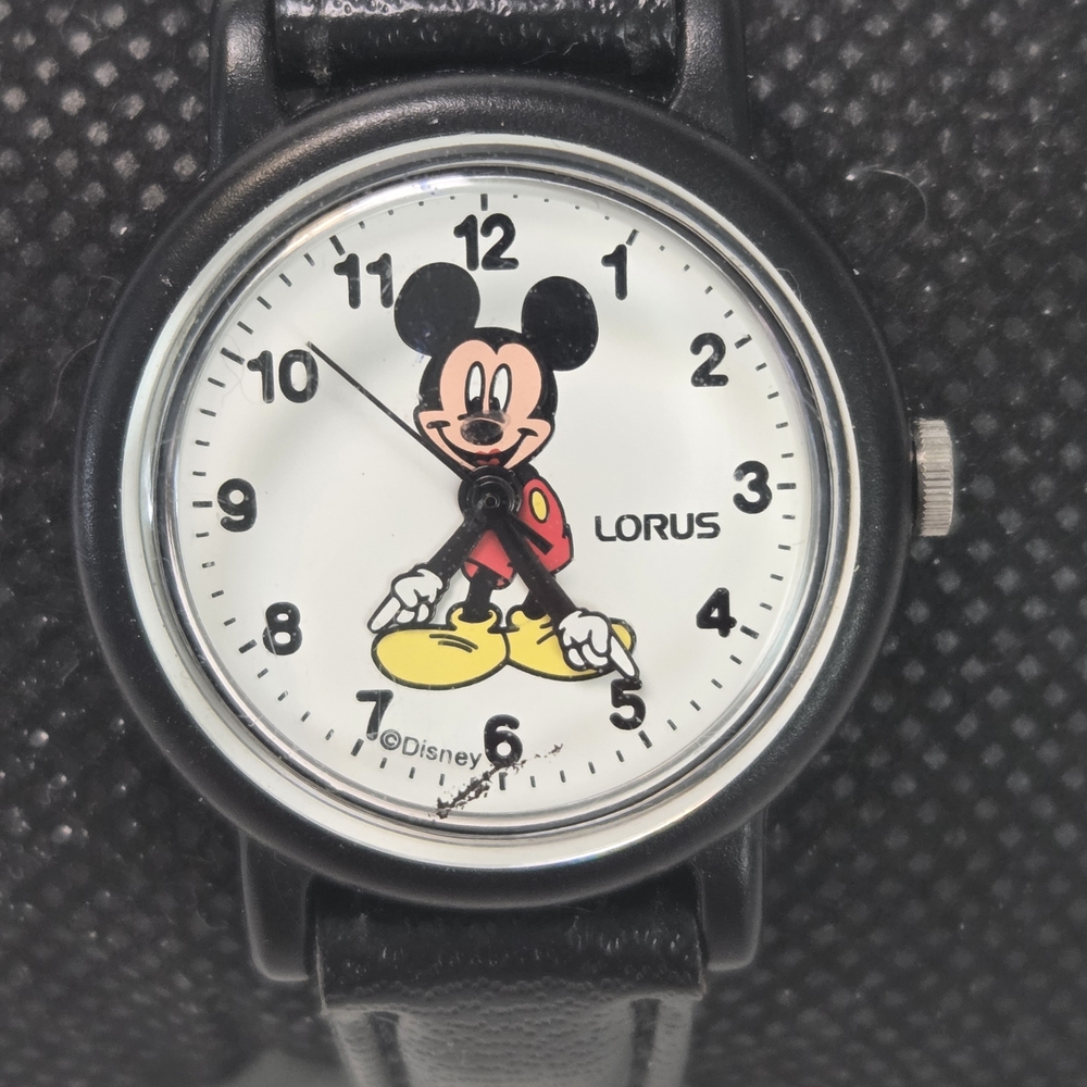 Lorus Kids' Black and White Mickey Mouse Watch